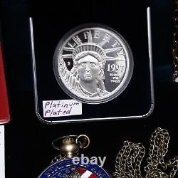 Mega Junk Drawer Lot Coins. 999 Fine Gold Bar Wrist Watch Silver Certificate
