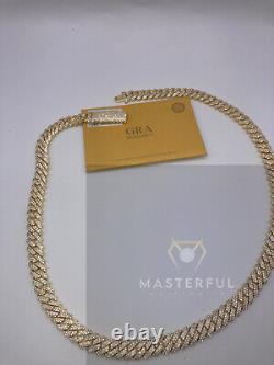 Moissanite Cuban Link Chain Gold Plated Silver 10mm 18-24 with GRA Certificate
