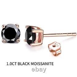 Moissanite Plated Stud Earrings For Women And Solitaire Fine Jewelry Accessories