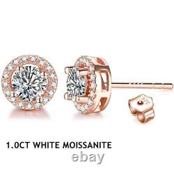 Moissatine Stud Earrings For Women And Wedding Engagements Fine Jewel Accessory