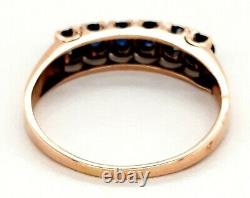 Natural Sapphire & 9ct Yellow Gold Half Eternity Ring Fine Jewellery Size R