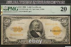 NobleSpirit (CO) 1922 US Gold Certificate $50 PMG 20 Very Fine