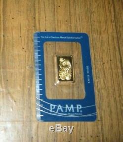 Pamp Suisse 10 gram Gold Bar Fine Gold. 9999 Pure Mint on Card withCertificate #