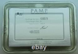 Pamp Suisse 999.9 Fine Gold Bar Lady Fortuna 5oz. SEALED WITH CERTIFICATE ASSAY
