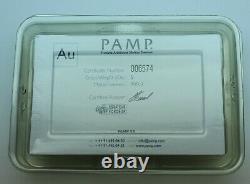 Pamp Suisse 999.9 Fine Gold Bar Lady Fortuna 5oz. WITH CERTIFICATE ASSAY#006574