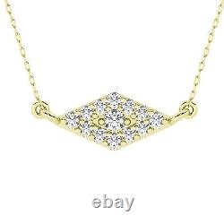 Pave Set 100% Natural Round Brilliant Cut Diamonds Necklace in 18K Yellow Gold