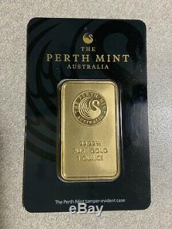 Perth Mint Australia 1 Oz Gold Bar Sealed Assay Certificate. 9999 Fine 24 Karat