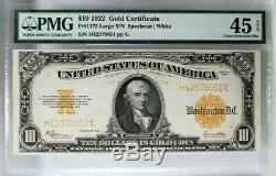 Pmg Choice Extremely Fine 45 Epq Series 1922 $10 Gold Certificate Fr. 1173 Xf45