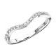 Prong Set Round and Baguette Cut Diamonds Half Eternity Ring in 9K White Gold