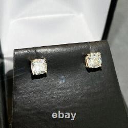 Real Cushion Moissanite Screw Stud Earrings 925 Silver Mens Ladies Pass Tester