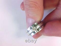 Retired JAMES AVERY Cross 925 Band with Small Diamond Solitaire Ring. Size 8.5 US