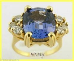 Ring Tanzanite Diamonds Gold w GIA Certificate Engagement Wedding Ring (5498)