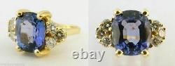 Ring Tanzanite Diamonds Gold w GIA Certificate Engagement Wedding Ring (5498)