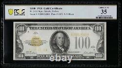 SC 1928 $100 HIGH EYE APPEAL Fr. 2405 Gold Certificate PCGS 35 Choice Very Fine