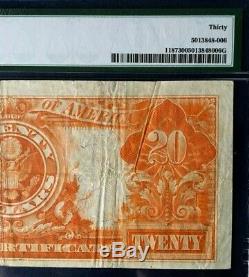 SERIES 1922 $20 LARGE GOLD CERTIFICATE, VIVID COLOR, PMG30 VERY FINE Fr#1187