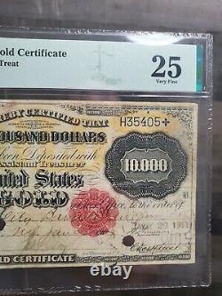 Scarcer Vernon/treat 1900 $10,000 Gold Certificate Pmg Very Fine 25 Fr1225c