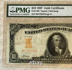 Series 1907, $10 Gold Certificate, PMG20 Very Fine, Napier/McClung 9343