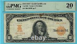 Series 1907 $10 Gold Certificate, PMG20 Very Fine Vernon/McClung