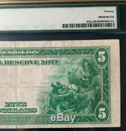 Series 1914 $5 Pmg20 Very Fine Federal Reserve Note Philadelphia White/mellon