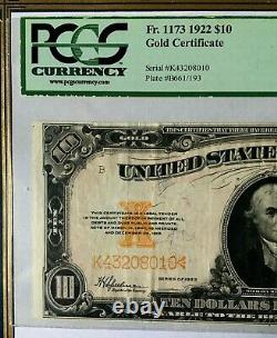 Series 1922 $10 Gold Certificate Pcgs35 Ppq Very Fine Speelman/white 8948