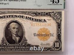Series 1922 $10 Gold Certificate Pmg 45 Choice Extremely Fine (eb1015609)