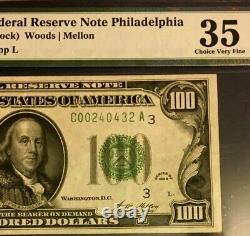 Series 1928 $100 Pmg35 Choice Very Fine Federal Reserve Note Philadephia