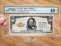 Series 1928 $50 Gold Certificate PMG 40 EPQ Extremely Fine FR2404 AA Block