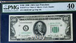 Series 1950 $100 Frn Pmg40 Extremely Fine, Epq, Mule Star San Francisco 3715
