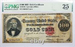 Series Of 1922 $100 Large Size Gold Certificate Fr#1215 PMG Very Fine 25 Stained