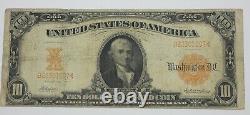 Series of 1907 Large Size $10 Gold Certificate FINE Fr#1169 2 Pinholes