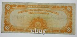 Series of 1907 Large Size $10 Gold Certificate FINE Fr#1172 No Pinholes