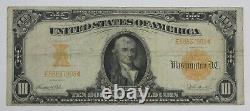 Series of 1922 Large Size $10 Gold Certificate FINE Fr#1172 No Pinholes