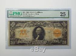 Series of 1922 Large Size $20 Gold Certificate Note PMG 25 VERY FINE Fr#1187