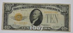 Series of 1928 $10 Gold Certificate FINE Fr#2400 Problem Free