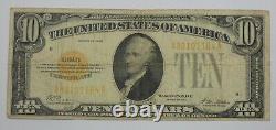 Series of 1928 $10 Gold Certificate FINE Fr#2400 Problem Free