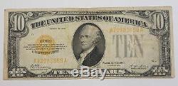 Series of 1928 $10 Gold Certificate Note FINE Fr#2400