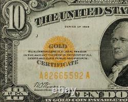 Series of 1928 $10 US Gold Certificate in Fine Condition FR #2400