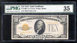 Super RARE Crisp Very Fine Plus Star Note 1928 $10 Gold Certificate PMG VF 35