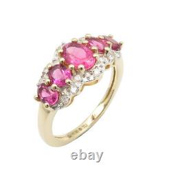 Tourmaline Real Diamonds 14K SOLID GOLD Ring Size 5.75 Authenticity Certificate