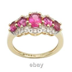 Tourmaline Real Diamonds 14K SOLID GOLD Ring Size 5.75 Authenticity Certificate