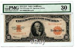 Tr 1922 Pmg 30 Very Fine $10 Large Size Gold Certificate Finest Available