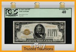 Tt Fr 2404 1928 $50 Gold Certificate Grant Gold Seal Pcgs 40 Extremely Fine