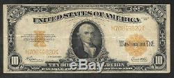 US 10 Dollar Gold Certificate Note 1922 FINE+
