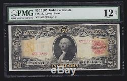 US 1905 $20 Gold Certificate Technicolor FR 1180 PMG 12 Fine Net (-839)