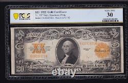 US 1922 $20 Gold Certificate FR 1187 PCGS 30 VF (821)