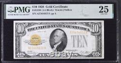 United States $10 1928 Fr#2400 Gold Certificate PMG 25 Very Fine Banknote