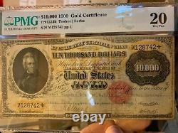 Us $10,000 Gold Certificate Pmg 20 Very Fine Certified Currency Banknote 1900
