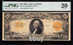 VERY NICE Bold & Crisp VF 1922 $20 GOLD CERTIFICATE! PMG 20! FREE SHIP! 81051