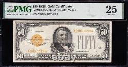 VERY NICE RARE Bold & Crisp VF+ 1928 $50 GOLD CERTIFICATE! PMG 25! FREE SHIP