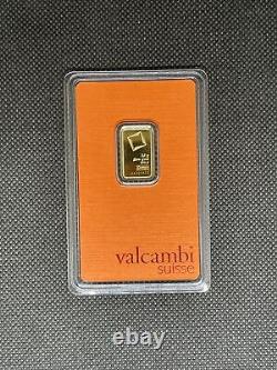 Valcambi Suisse 2.5 Grams Fine Gold Au 999.9 ASSAY Certificate AA 325823